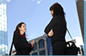 Two women talking